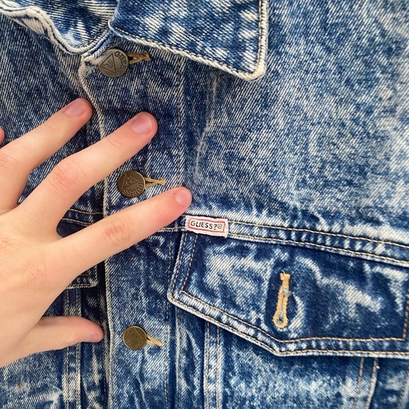 Vintage 1986 Georges Marciano For Guess Denim Jacket Men's Acid Wash Jean Medium - Picture 7 of 10